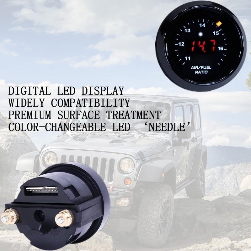 Mactoom 30-4110 Wideband Gauge Controller Uego Air Fuel Ratio Gauge 52mm with 4.9 LSU Sensor, Wideband Sensor A/F Ratio Uego O2 Controller Gauge Wideband Air Fuel Ratio Gauge Kit - Image 2